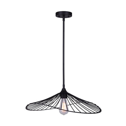 Canarm Aldora 20in 1-Light Pendant | Matte Black Open Cage | Entryway & Kitchen Table | 19.75 x 57.5 in | Model IPL737B01BK