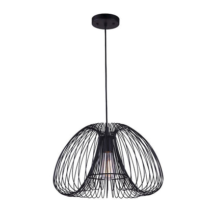 Canarm Blix 16in 1-Light Pendant | Modern Matte Black Open Design | Entryway & Bedroom | 16 x 16 x 14 in | Model IPL746B01BK
