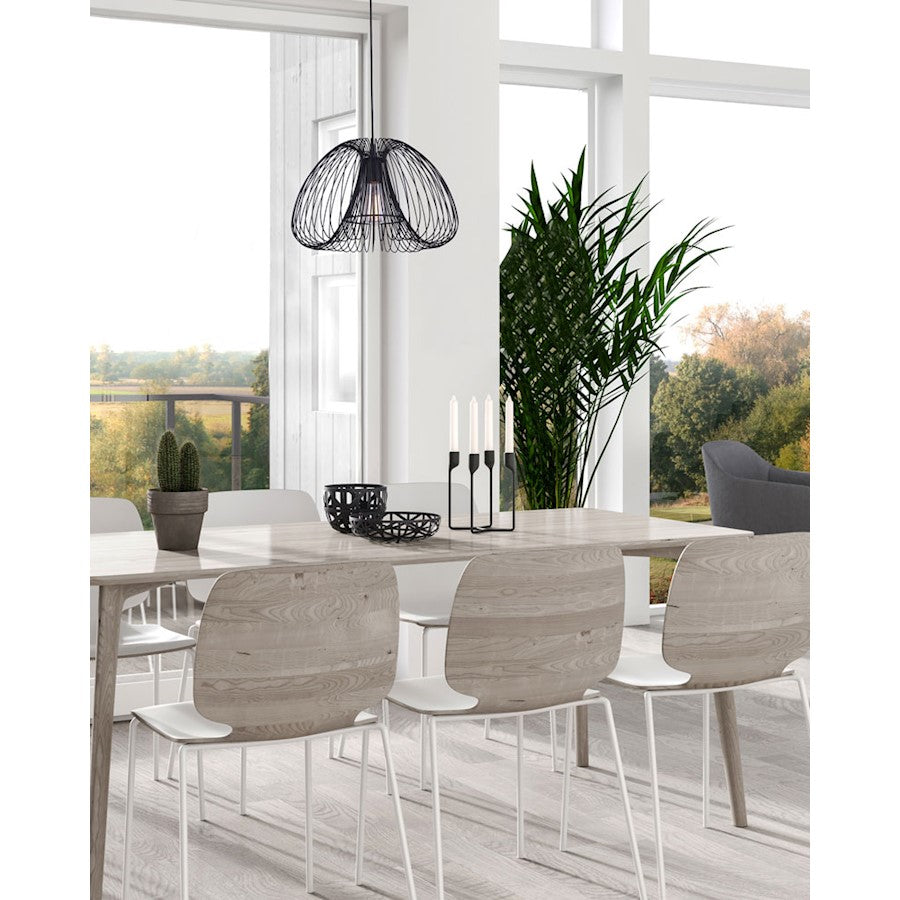 Canarm Blix 16in 1-Light Pendant | Modern Matte Black Open Design | Entryway & Bedroom | 16 x 16 x 14 in | Model IPL746B01BK