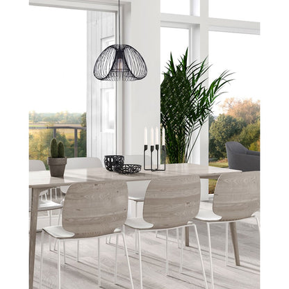 Canarm Blix 16in 1-Light Pendant | Modern Matte Black Open Design | Entryway & Bedroom | 16 x 16 x 14 in | Model IPL746B01BK