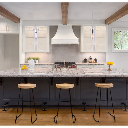 Canarm Joni 5in 1-Light Pendant | Brushed Nickel and Clear Glass | Kitchen Island & Dining Room | 5 x 5 x 17 in | Model IPL759A01BN