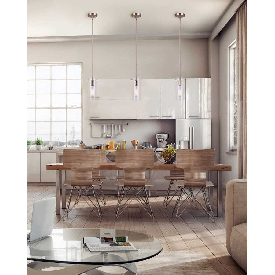 Canarm Joni 5in 1-Light Pendant | Gold and Clear Glass | Kitchen Island & Dining Room | 5 x 5 x 59 in | Model IPL759A01GD