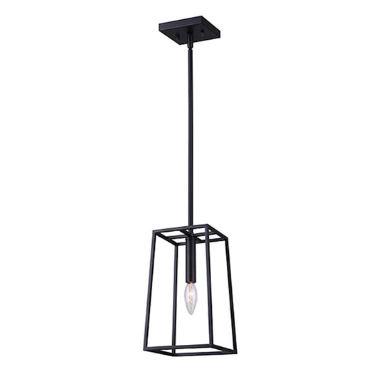 Canarm Wexford 6in 1-Light Pendant | Black Metal | Kitchen Island & Dining Room | 6 x 6 x 20 in | Model IPL763A01BK