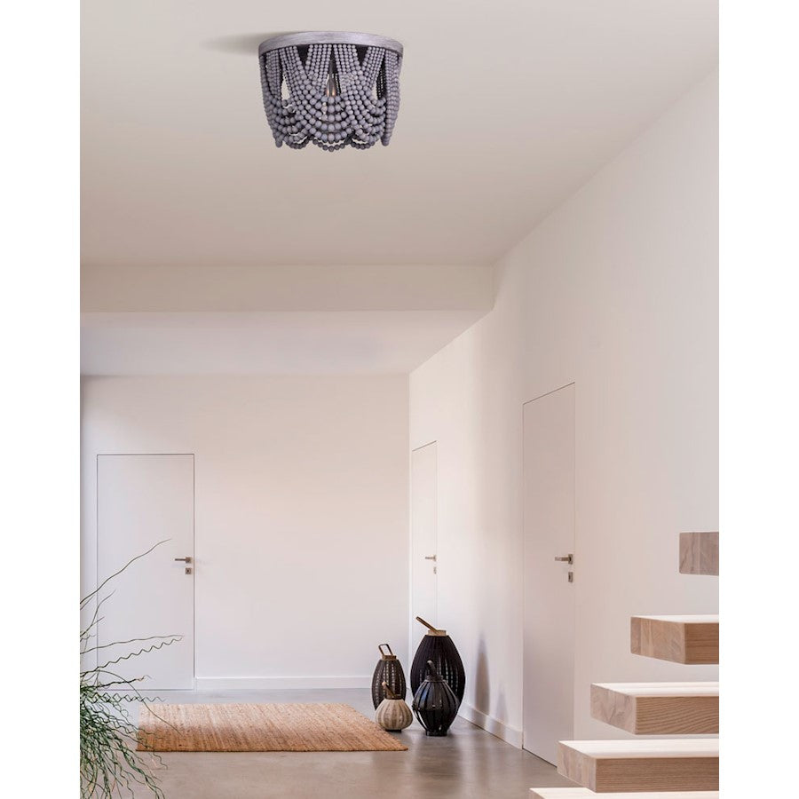 Canarm Kipling 15in 3-Light Semi Flush Mount | Grey Metal | Living Room & Bedroom | 15 x 15 x 11 in | Model ISF1001A03BGY