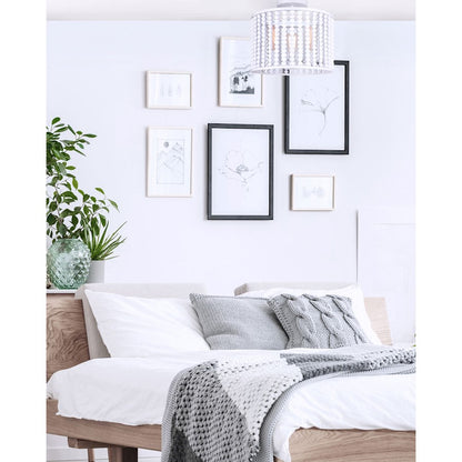 Canarm Posy 15in 3-Light Semi Flush | Casual White Wooden Beads and Metal Details | Bedroom & Nursery | 15 x 13 in | Model ISF1074A03WH