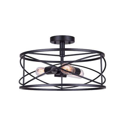Canarm Malene 16in 3-Light Semi-Flush | Matte Black Metal | Hallway & Entryway | 16 x 16 x 10 in | Model ISF1079A03BK