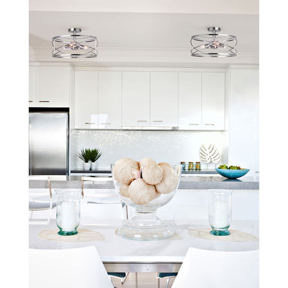 Canarm Malene 16in 3-Light Semi-Flush | Brushed Nickel Metal | Hallway & Entryway | 16 x 16 x 10 in | Model ISF1079A03BN