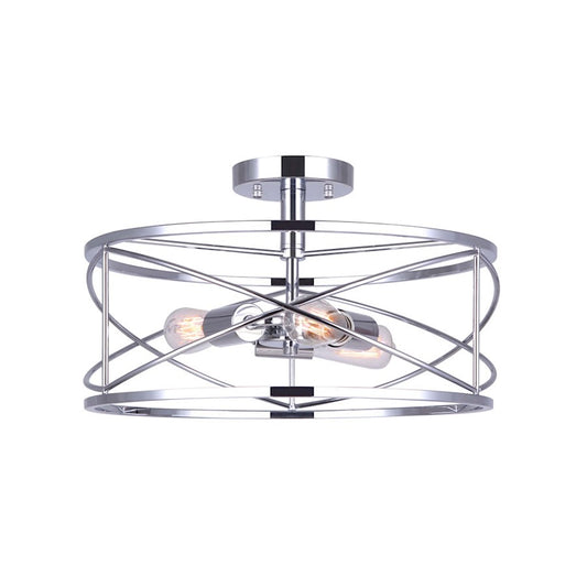 Canarm Malene 16in 3-Light Semi-Flush | Chrome Metal | Hallway & Entryway | 16 x 16 x 10 in | Model ISF1079A03CH