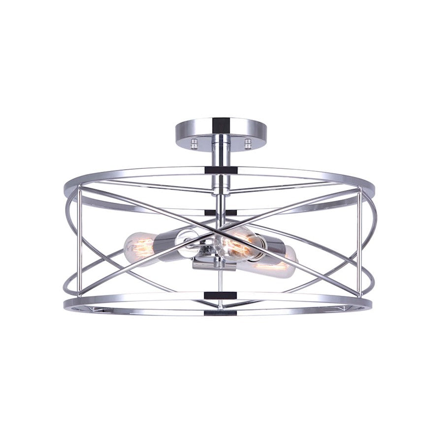 Canarm Malene 16in 3-Light Semi-Flush | Chrome Metal | Hallway & Entryway | 16 x 16 x 10 in | Model ISF1079A03CH