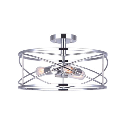 Canarm Malene 16in 3-Light Semi-Flush | Chrome Metal | Hallway & Entryway | 16 x 16 x 10 in | Model ISF1079A03CH
