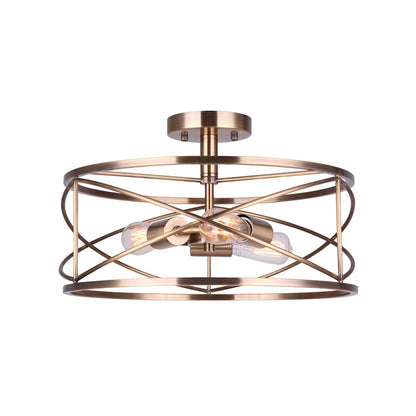 Canarm Malene 16in 3-Light Semi-Flush | Gold Metal | Hallway & Entryway | 16 x 16 x 10 in | Model ISF1079A03GD
