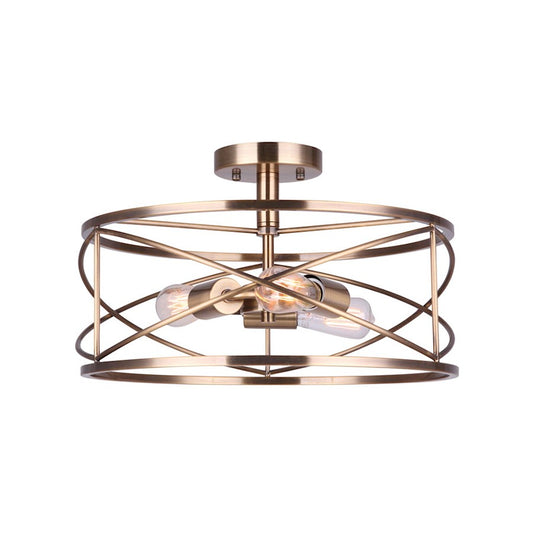 Canarm Malene 16in 3-Light Semi-Flush | Gold Metal | Hallway & Entryway | 16 x 16 x 10 in | Model ISF1079A03GD