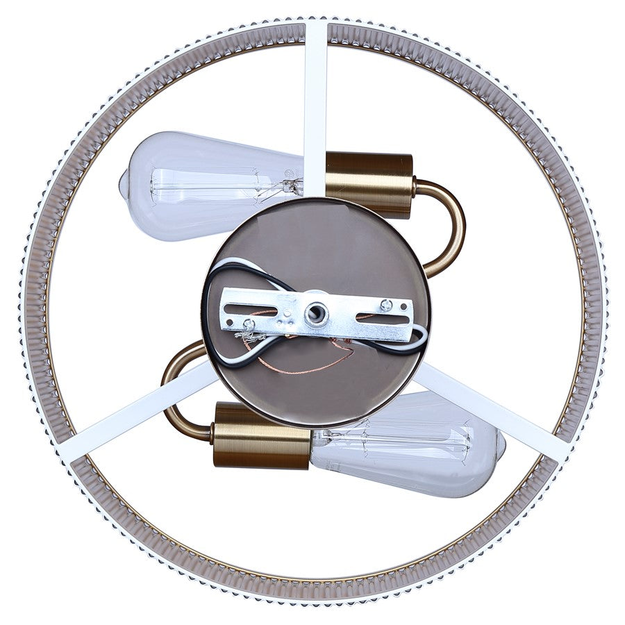 Canarm Rexton 13in 2-Light Semi-Flush Mount | Matte White Metal | Bedroom & Living Room | 13 x 13 x 9 in | Model ISF1119A02WHG