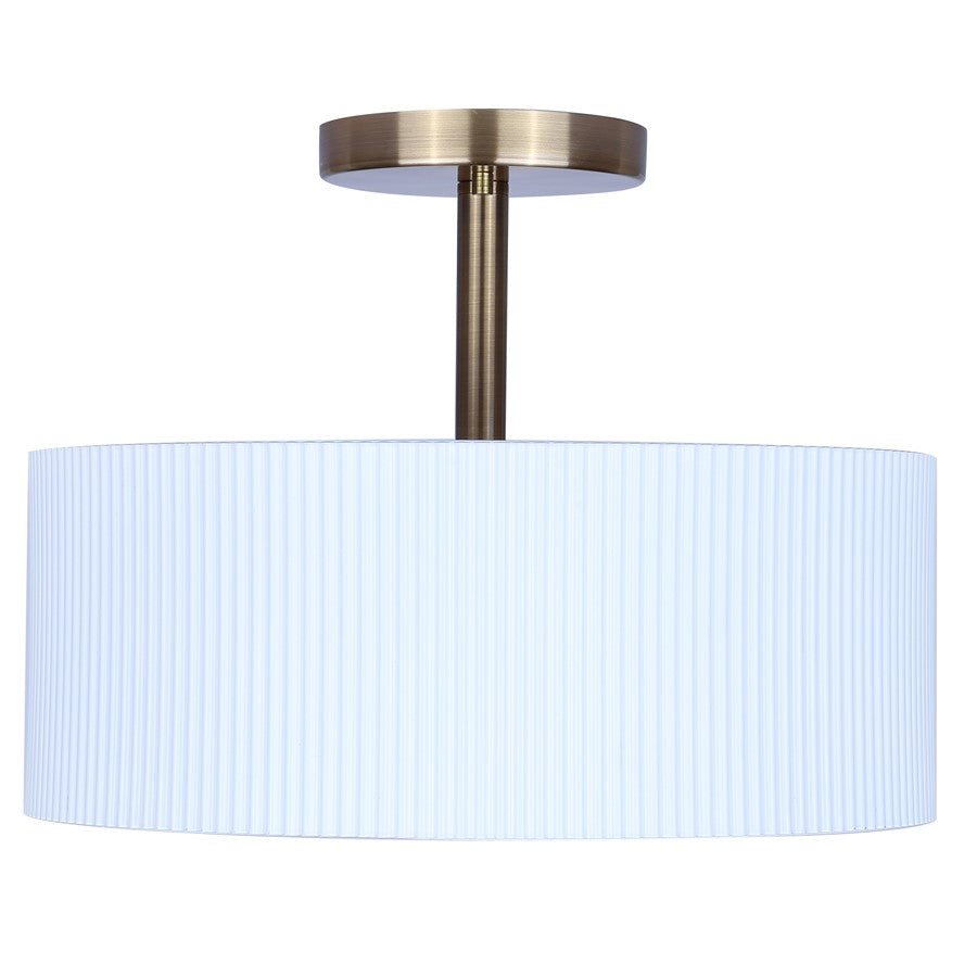 Canarm Rexton 13in 2-Light Semi-Flush Mount | Matte White Metal | Bedroom & Living Room | 13 x 13 x 9 in | Model ISF1119A02WHG