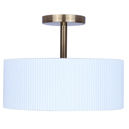 Canarm Rexton 13in 2-Light Semi-Flush Mount | Matte White Metal | Bedroom & Living Room | 13 x 13 x 9 in | Model ISF1119A02WHG