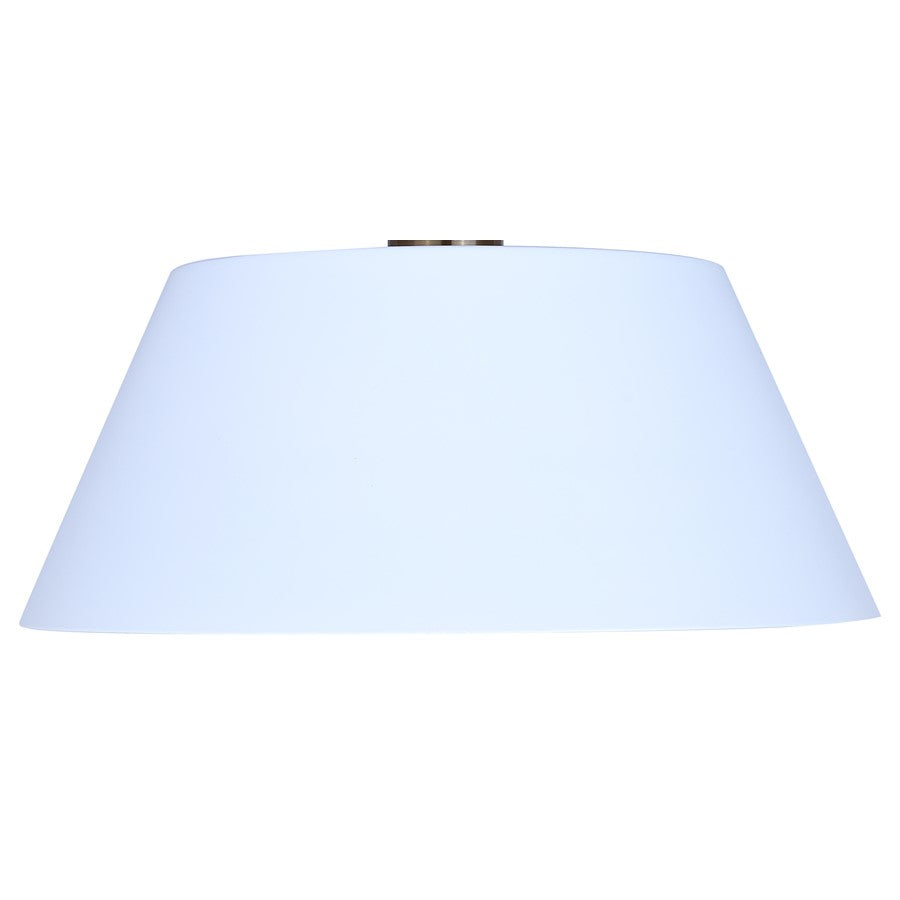 Canarm Daxton 12.75in 1-Light Semi-Flush Mount | Mid-Century Matte White with Gold Accent | Bedroom & Hallway | Model ISF1146A01WHG