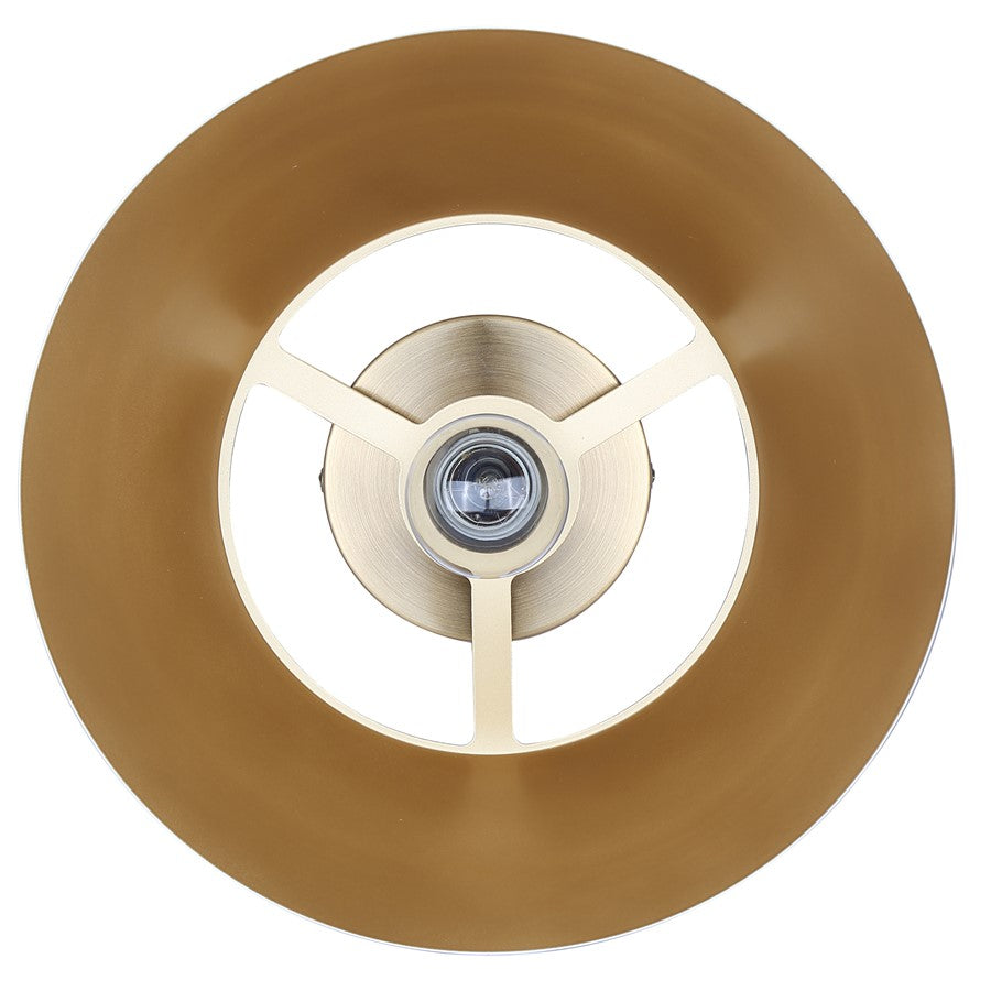 Canarm Daxton 12.75in 1-Light Semi-Flush Mount | Mid-Century Matte White with Gold Accent | Bedroom & Hallway | Model ISF1146A01WHG