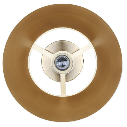 Canarm Daxton 12.75in 1-Light Semi-Flush Mount | Mid-Century Matte White with Gold Accent | Bedroom & Hallway | Model ISF1146A01WHG