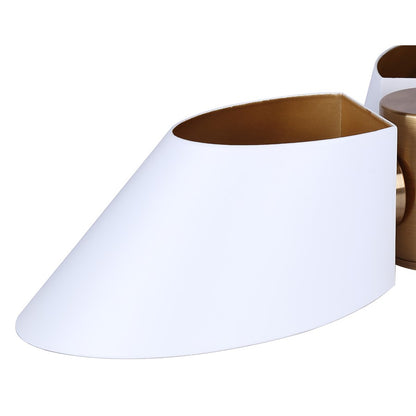 Canarm Daxton 20in 3-Light Semi-Flush Mount | Mid-Century Matte White with Gold Accent | Entryway & Hallway | 20 x 20 x 7.5 in | Model ISF1146A03WHG