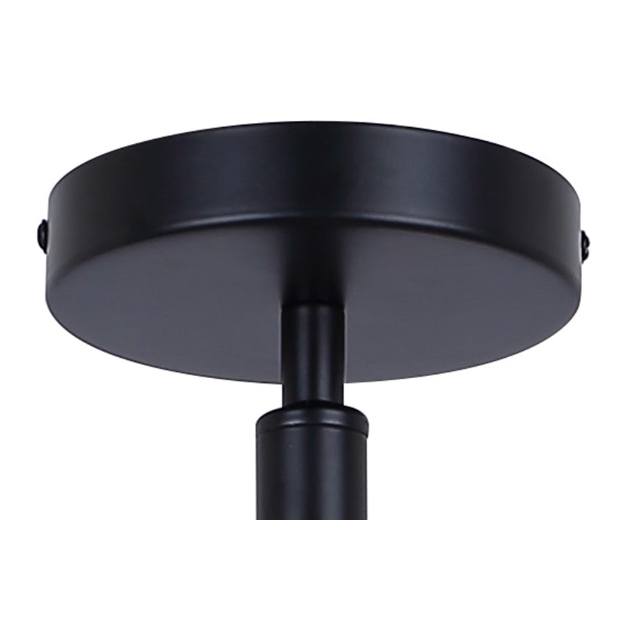 Canarm Benson 16in 3-Light Semi-Flush Mount | Transitional Matte Black with Clear Glass Globes | Kitchen & Bedroom | Model ISF1205A03BK