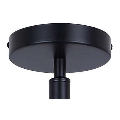 Canarm Benson 16in 3-Light Semi-Flush Mount | Transitional Matte Black with Clear Glass Globes | Kitchen & Bedroom | Model ISF1205A03BK