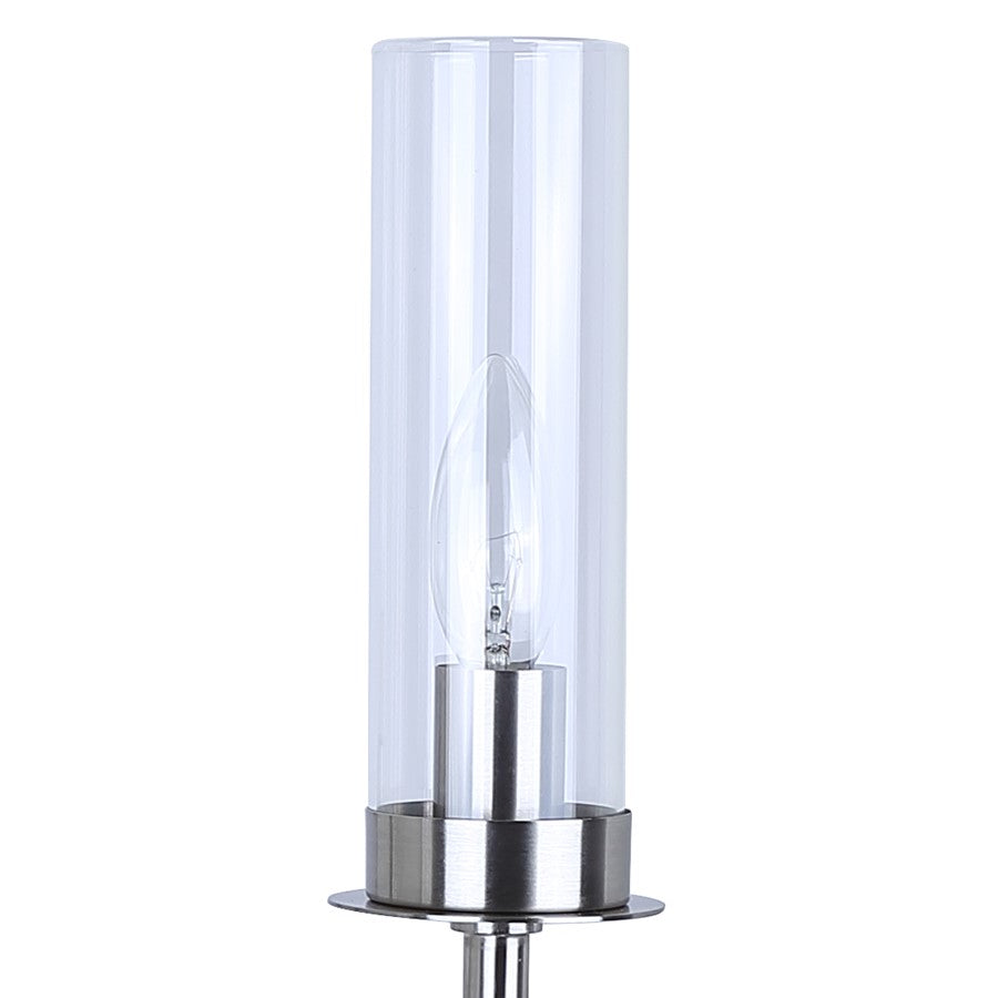 Canarm Benson 16in 3-Light Semi Flush Mount | Brushed Nickel and Clear Glass | Kitchen & Bedroom | 16 x 16 x 14 in | Model ISF1205A03BN