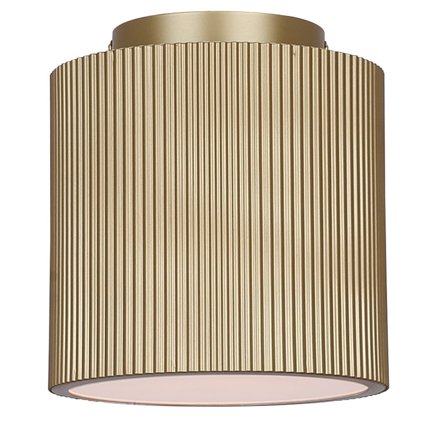 Canarm Scarlett 8in 1-Light Semi Flush Mount | Painted Gold and Ribbed Metal | Entryway & Hallway | 8 x 8 x 8.5 in | Model ISF1208A01PGD