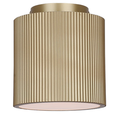 Canarm Scarlett 8in 1-Light Semi Flush Mount | Painted Gold and Ribbed Metal | Entryway & Hallway | 8 x 8 x 8.5 in | Model ISF1208A01PGD