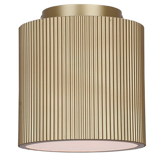 Canarm Scarlett 8in 1-Light Semi Flush Mount | Painted Gold and Ribbed Metal | Entryway & Hallway | 8 x 8 x 8.5 in | Model ISF1208A01PGD