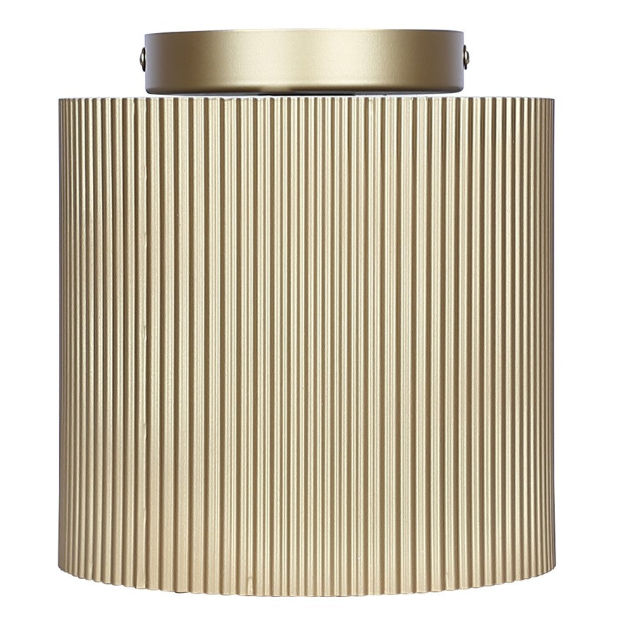 Canarm Scarlett 8in 1-Light Semi Flush Mount | Painted Gold and Ribbed Metal | Entryway & Hallway | 8 x 8 x 8.5 in | Model ISF1208A01PGD
