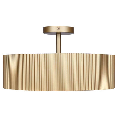 Canarm Scarlett 18in 2-Light Semi Flush Mount | Painted Gold and Ribbed Metal | Kitchen & Dining Room | 18 x 18 x 9.75 in | Model ISF1208A02PGD