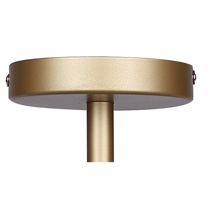 Canarm Scarlett 18in 2-Light Semi Flush Mount | Painted Gold and Ribbed Metal | Kitchen & Dining Room | 18 x 18 x 9.75 in | Model ISF1208A02PGD