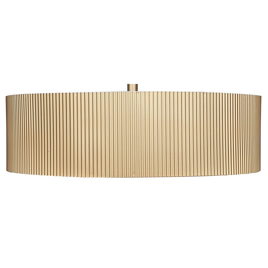 Canarm Scarlett 18in 2-Light Semi Flush Mount | Painted Gold and Ribbed Metal | Kitchen & Dining Room | 18 x 18 x 9.75 in | Model ISF1208A02PGD