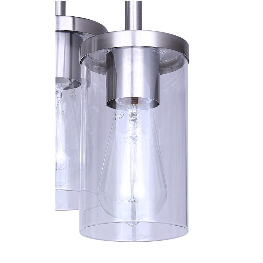 Canarm Britton 10in 3-Light Semi-Flush Mount | Modern Brushed Nickel and Clear Glass | Entryway & Bedroom | Model ISF1234A03BN