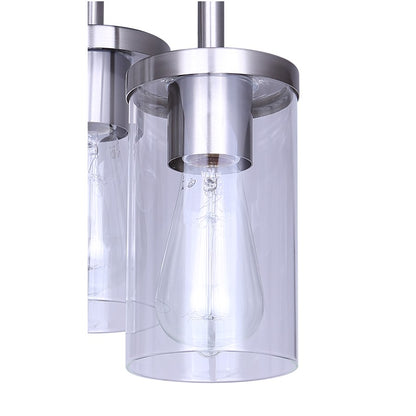 Canarm Britton 10in 3-Light Semi-Flush Mount | Modern Brushed Nickel and Clear Glass | Entryway & Bedroom | Model ISF1234A03BN