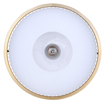 Canarm Eve 12in 1-Light Semi-Flush Mount | Mid-Century Brushed Gold and Opal Glass | Entryway & Bedroom | 12 x 12 x 8.25 in | Model ISF2190B01GD