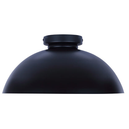 Canarm Eddie 15.5in 1-Light Semi-Flush Mount | Modern Matte Black Steel | Hallway & Bedroom Ceiling Light | 15.5 x 15.5 x 7.5 in | Model ISF2192B01BK