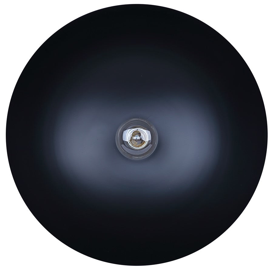 Canarm Eddie 15.5in 1-Light Semi-Flush Mount | Modern Matte Black Steel | Hallway & Bedroom Ceiling Light | 15.5 x 15.5 x 7.5 in | Model ISF2192B01BK