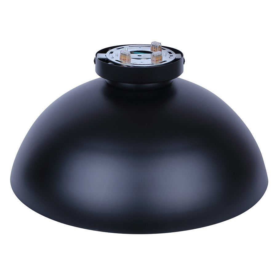 Canarm Eddie 15.5in 1-Light Semi-Flush Mount | Modern Matte Black Steel | Hallway & Bedroom Ceiling Light | 15.5 x 15.5 x 7.5 in | Model ISF2192B01BK