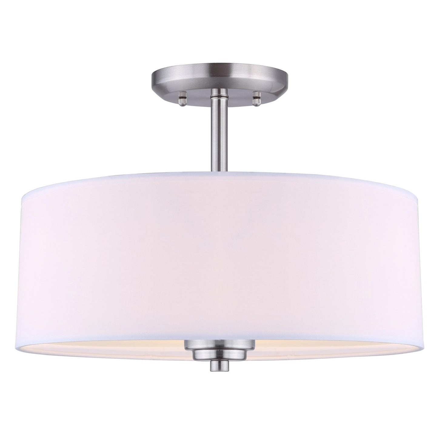 Canarm Pier 14.5in 3-Light Semi-Flush Mount | Traditional Brushed Pewter and Flat Opal Glass | Dining Room & Foyer Ceiling Light | Model ISF280A03BPT