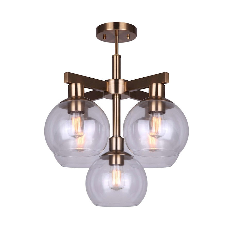 Canarm Landry 20in 5-Light Semi-Flush | Gold Steel | Living Room & Dining Room Ceiling Light | 20 x 20 x 20 in | Model ISF560B05GD