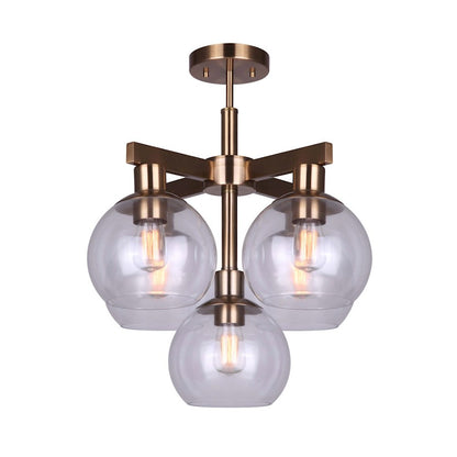 Canarm Landry 20in 5-Light Semi-Flush | Gold Steel | Living Room & Dining Room Ceiling Light | 20 x 20 x 20 in | Model ISF560B05GD