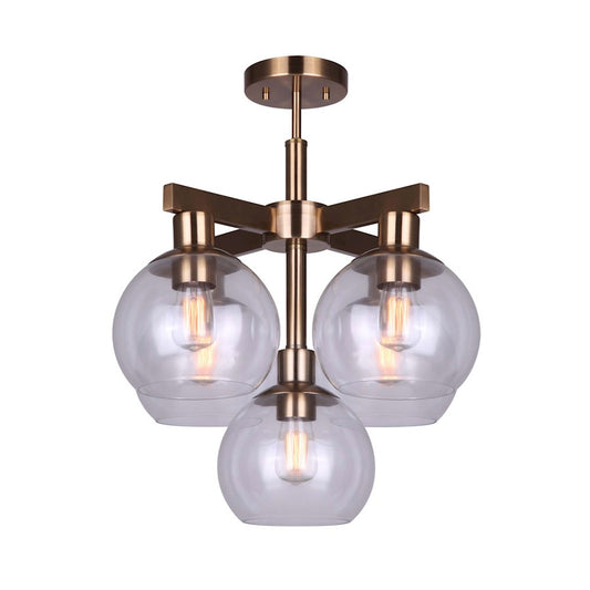 Canarm Landry 20in 5-Light Semi-Flush | Gold Steel | Living Room & Dining Room Ceiling Light | 20 x 20 x 20 in | Model ISF560B05GD