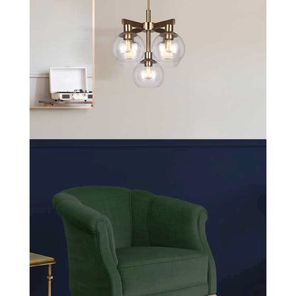 Canarm Landry 20in 5-Light Semi-Flush | Gold Steel | Living Room & Dining Room Ceiling Light | 20 x 20 x 20 in | Model ISF560B05GD