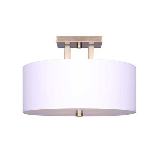 Canarm River 15in 3-Light Semi Flush Mount | Gold Steel and Glass | Bedroom & Hallway Ceiling Light | 15 x 15 x 10 in | Model ISF578A03GD