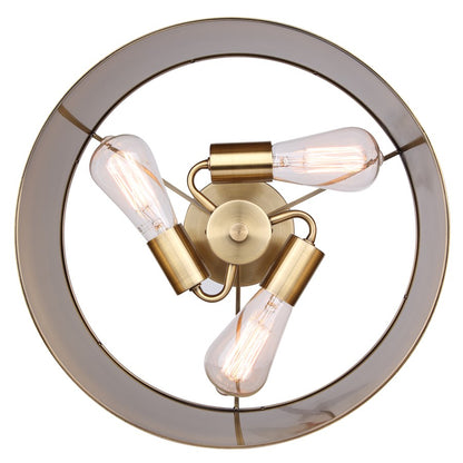 Canarm Lola 15in 3-Light Semi-Flush | Classic Gold Metal | Bedroom & Living Room | 15 x 15 x 11.5 in | Model ISF669B03GD