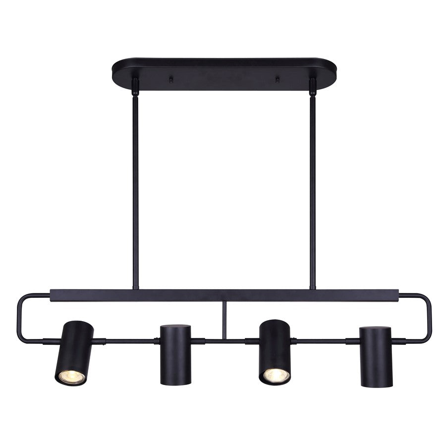 Canarm Leal 31in 4-Light Track Light | Modern Matte Black Metal | Kitchen & Living Room | 31 x 4.5 x 16-58 in | Model IST697B04BK10