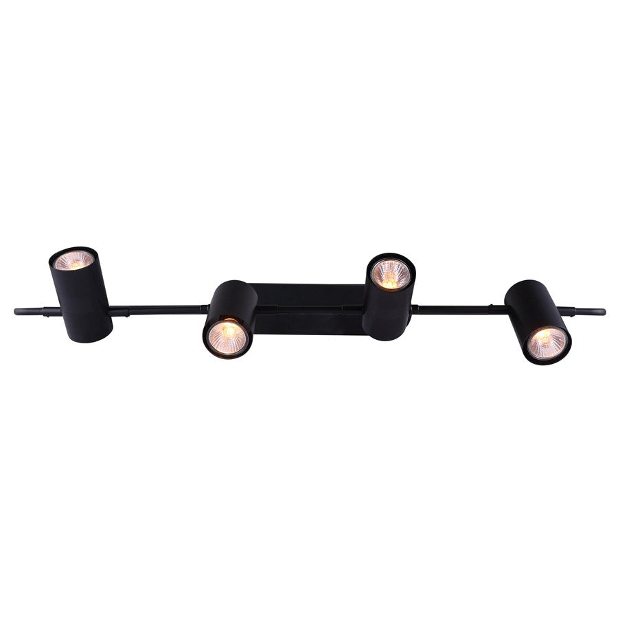 Canarm Leal 31in 4-Light Track Light | Modern Matte Black Metal | Kitchen & Living Room | 31 x 4.5 x 16-58 in | Model IST697B04BK10