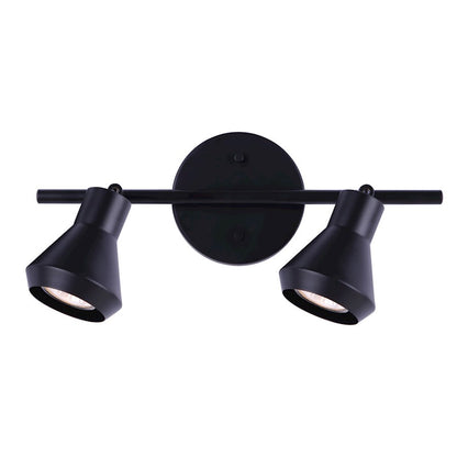 Canarm Byck 14in 2-Light Track Lighting | Mid-Century Matte Black | Kitchen & Basement Task Light | 14 x 5 x 7 in | Model IT1020A02BK10