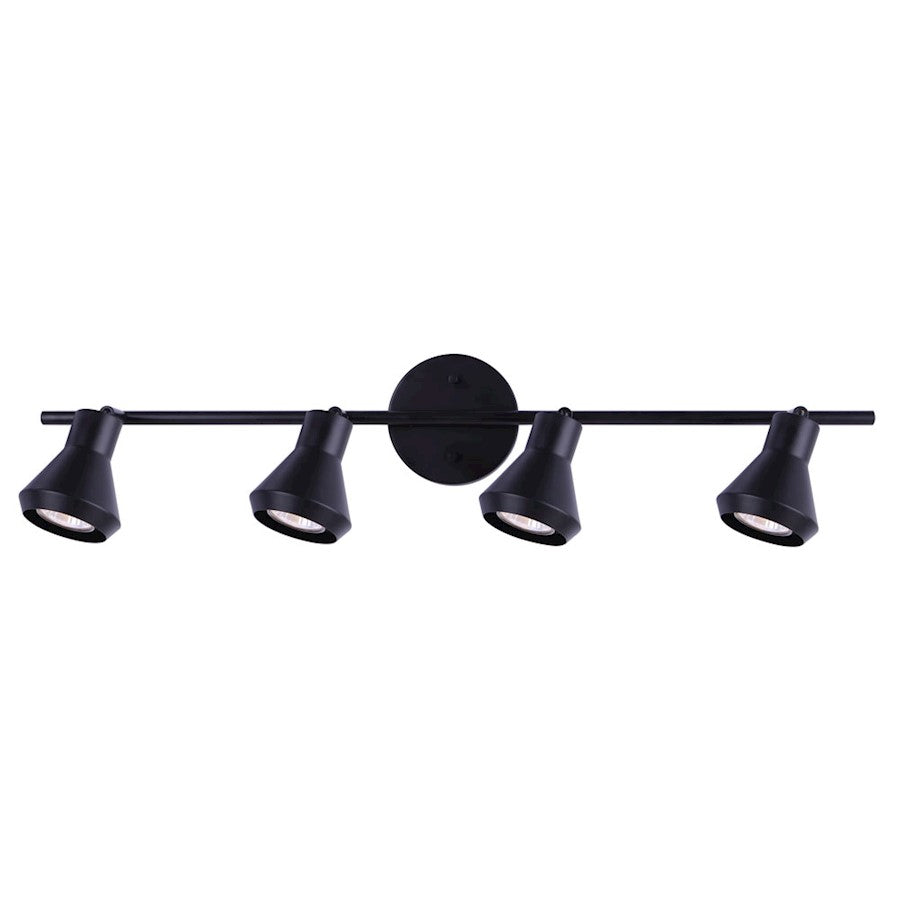 Canarm Byck 29in 4-Light Track Lighting | Mid-Century Matte Black | Kitchen & Basement Task Light | 29 x 5 x 7 in | Model IT1020A04BK10